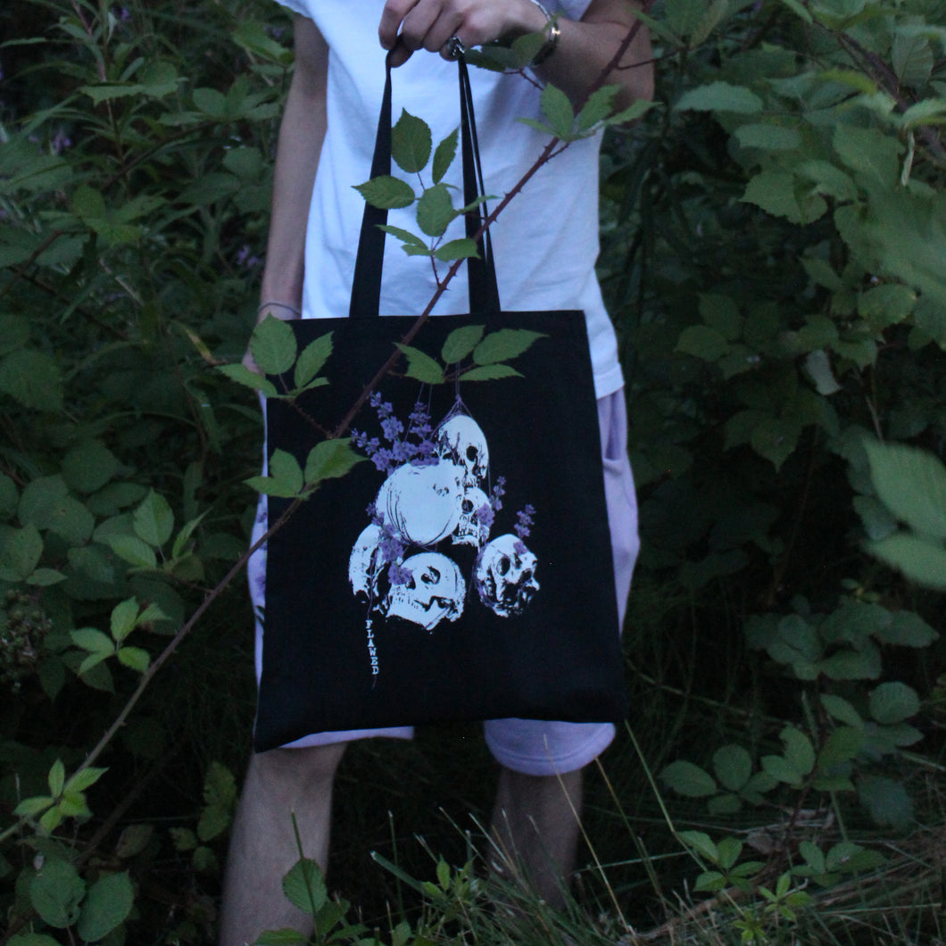 Lavender Skull Tote Bag